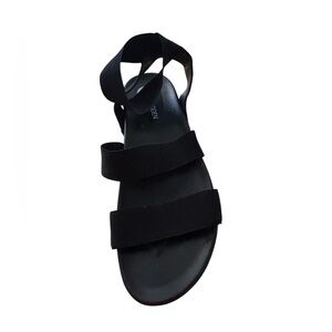 Steve Madden Black Elastic Strap Platform Sandals Women 8 Flatform NEW With Tags